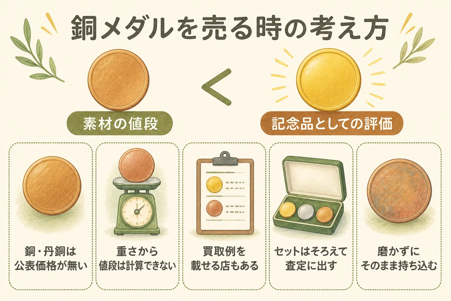 銅メダルを売る時の考え方をまとめた図解