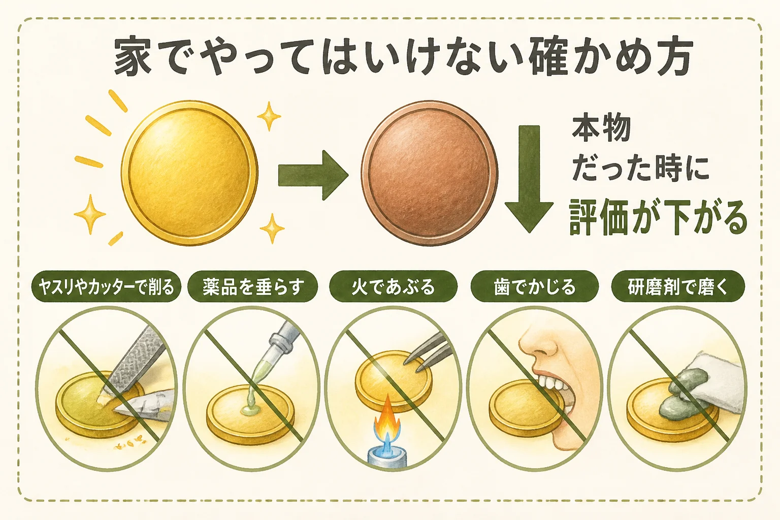 家でやってはいけない確かめ方の図解