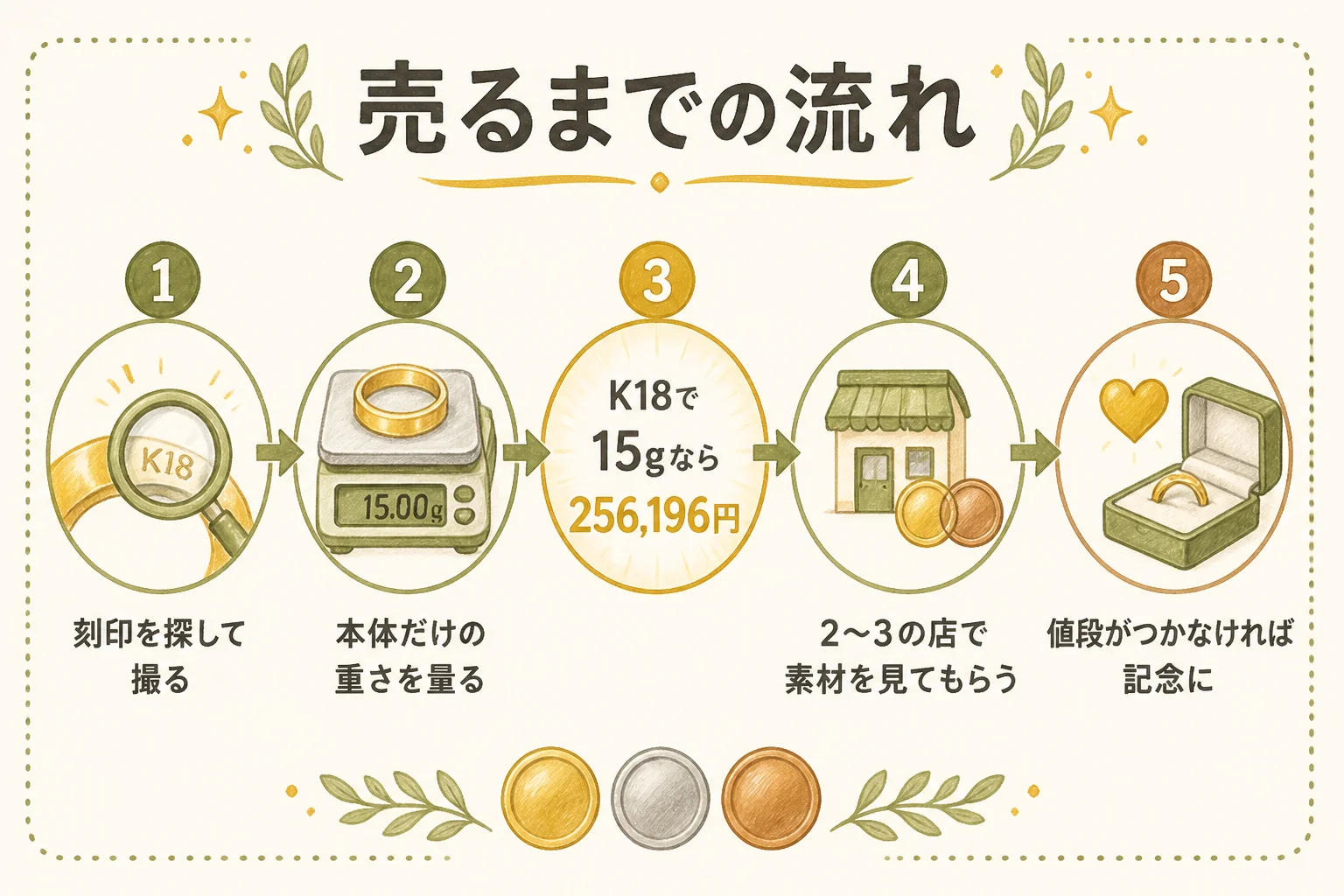 国際児童年記念メダルを売るまでの流れの図解