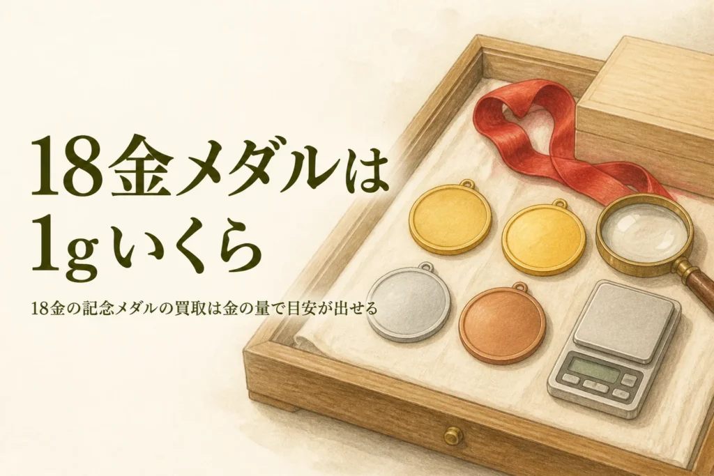 18金の記念メダルの買取価格を重さから考えるイメージ