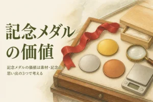 記念メダルの価値の考え方を表したアイキャッチ