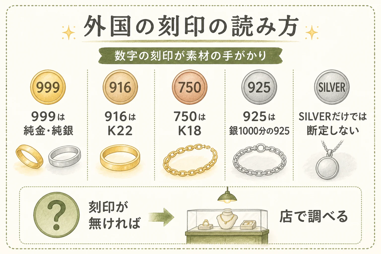 外国の記念メダルの刻印を読む手順の図解