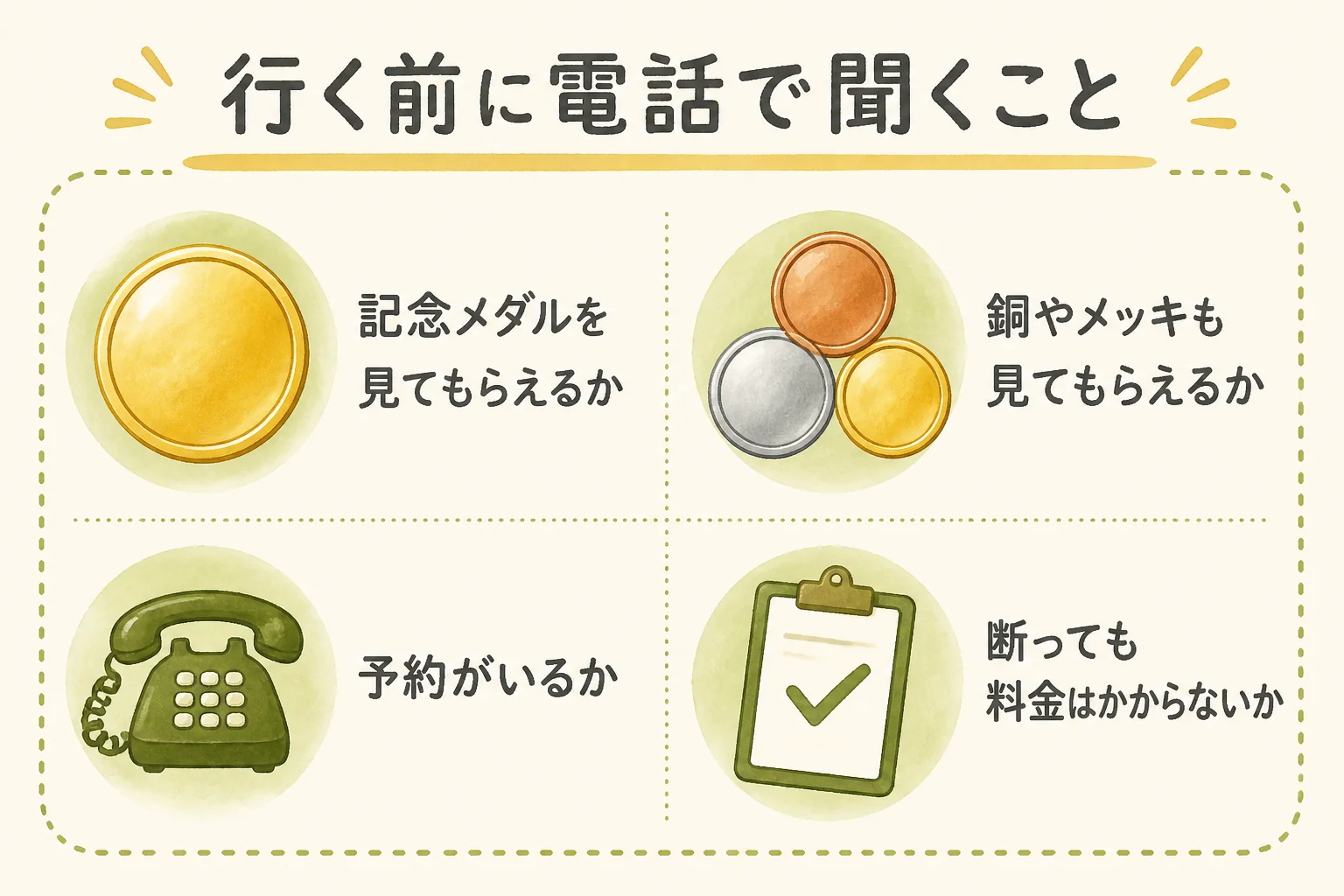 電話で聞くことのチェックの図解