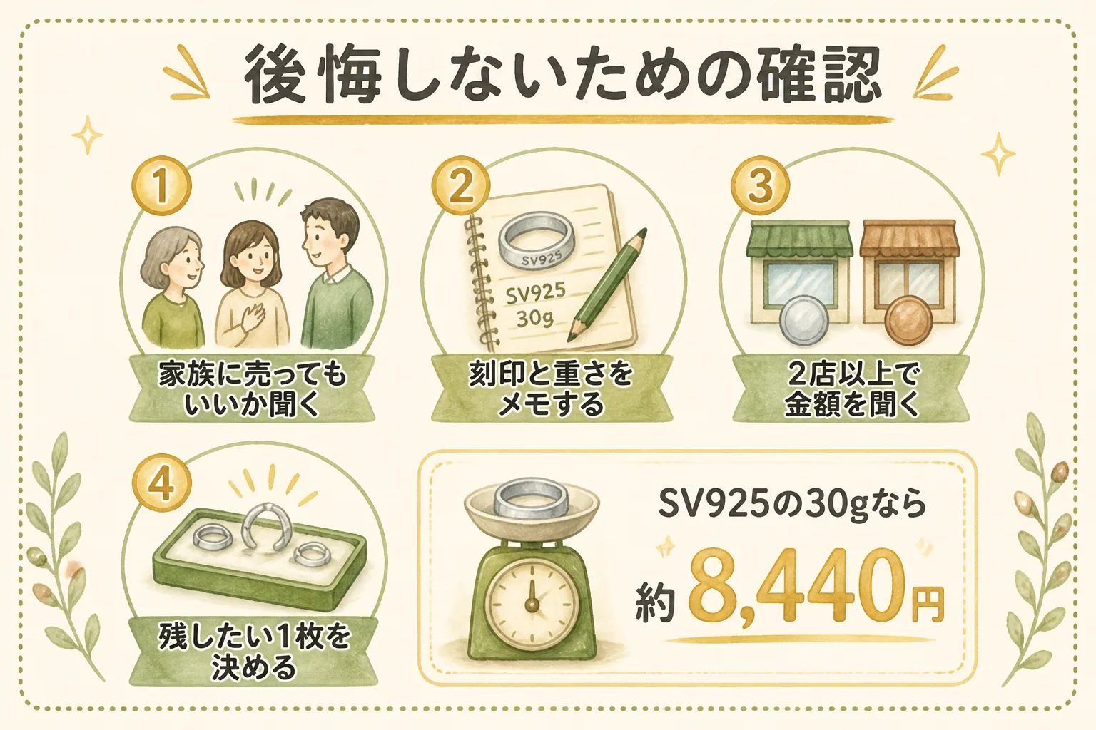 売った後に後悔しないための確認リストの図解