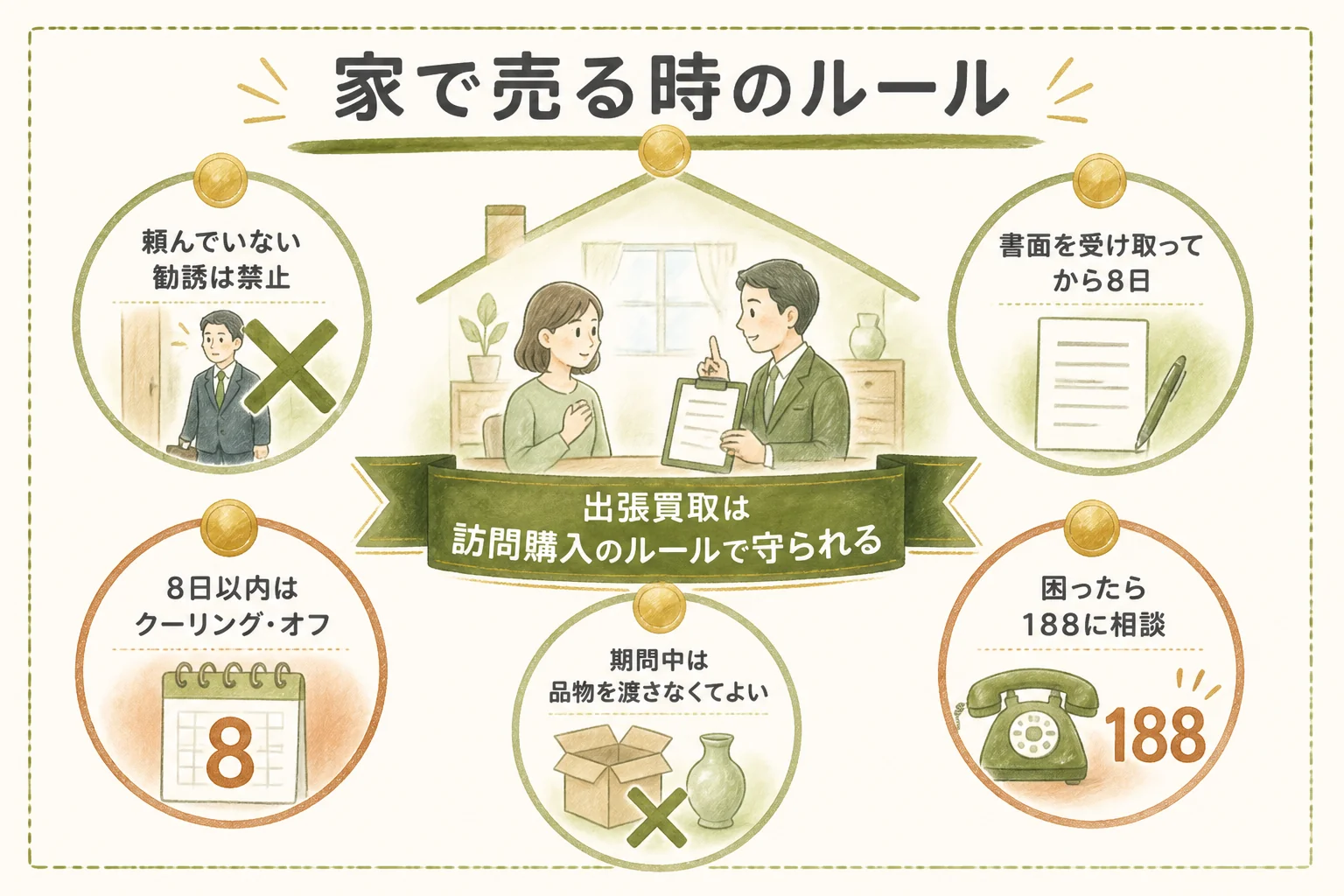 出張買取の訪問購入のルールの図解