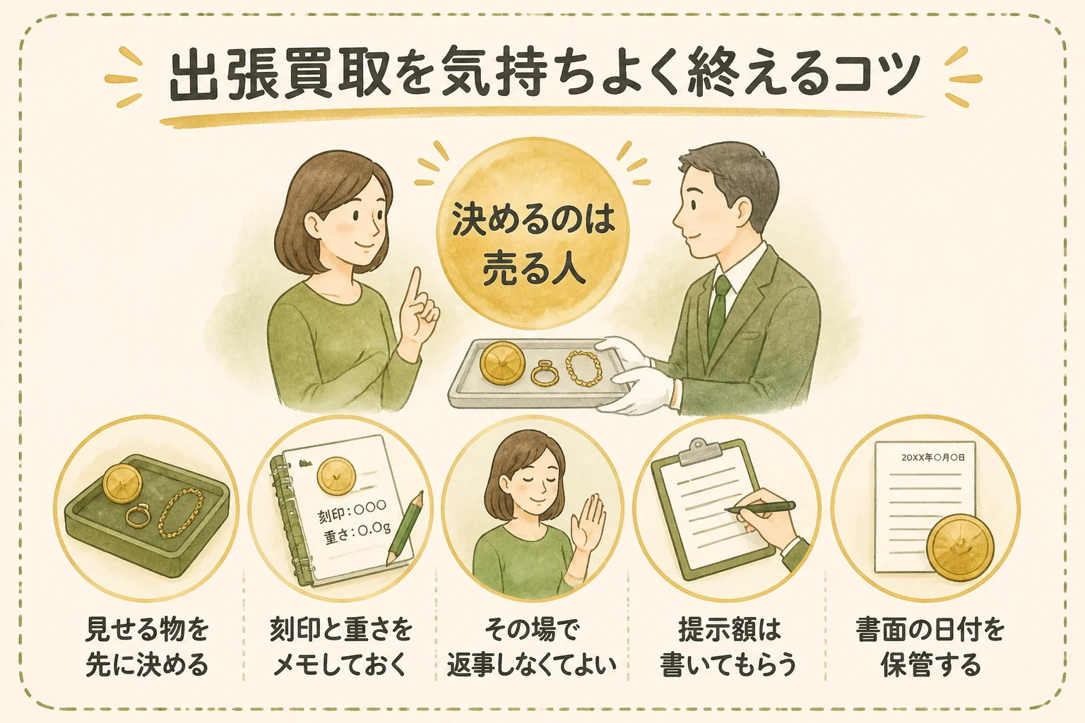 出張買取を気持ちよく終えるコツの図解