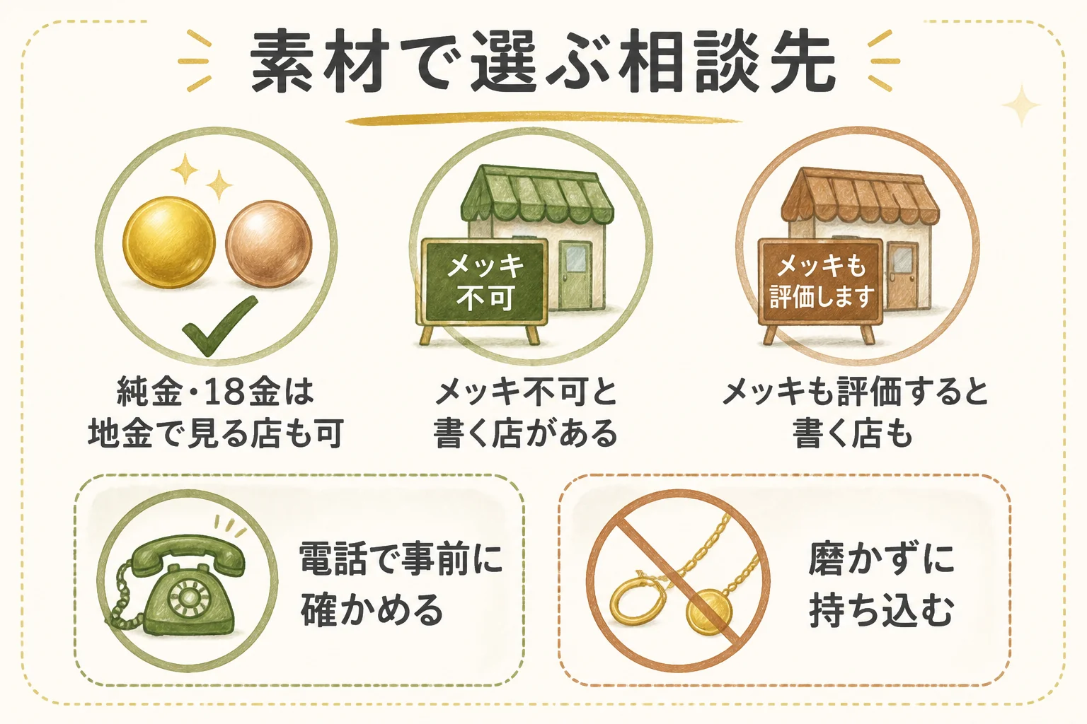 即位記念メダルを相談する店の選び方の図解