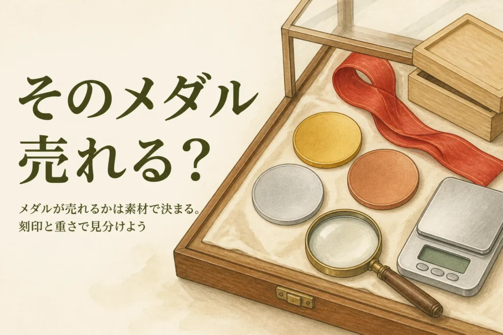 メダルが売れるかどうかを素材で見分ける記事のアイキャッチ