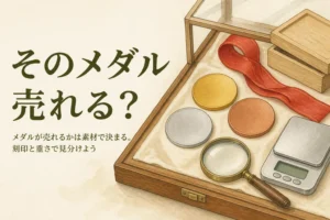 メダルが売れるかどうかを素材で見分ける記事のアイキャッチ